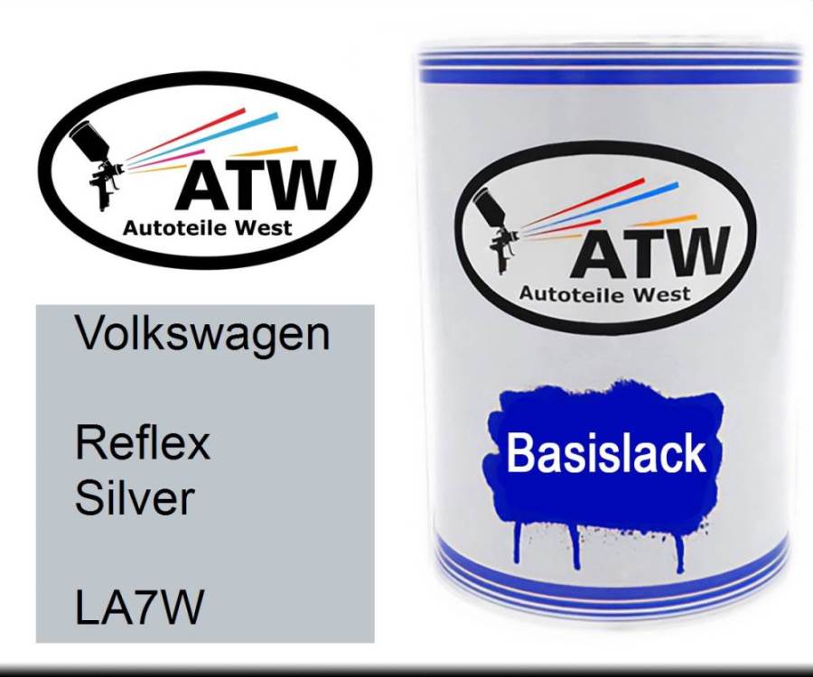 Volkswagen, Reflex Silver, LA7W: 500ml Lackdose, von ATW Autoteile West.